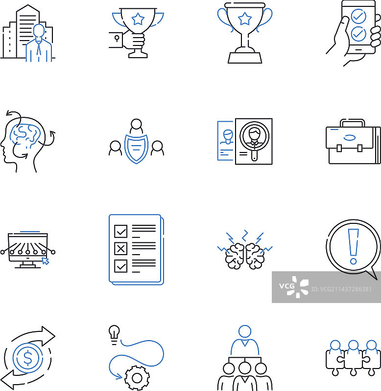 企业增长线图标集合图片素材