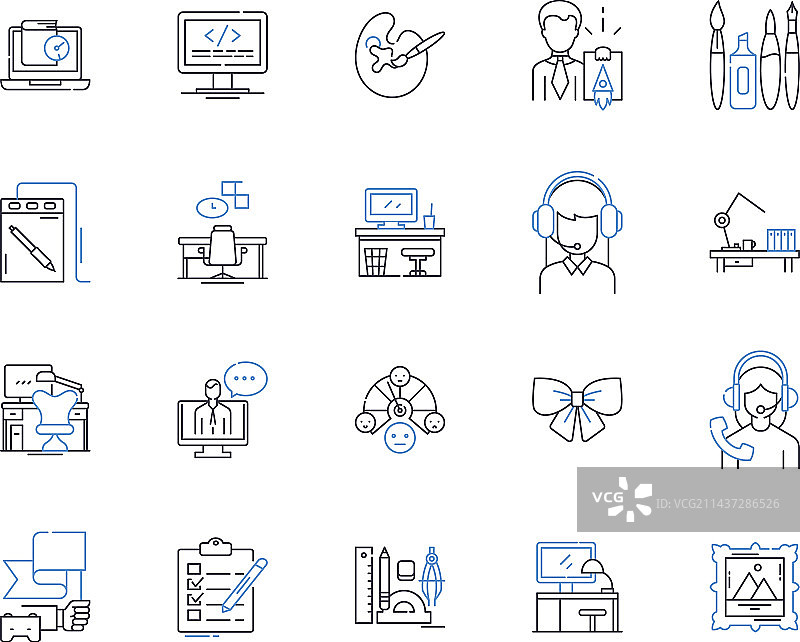 个体户线条图标合集图片素材