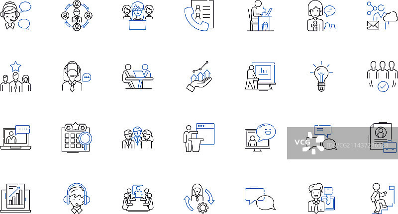 职业劳务线性图标合集图片素材