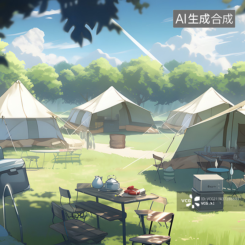 【AI数字艺术】露营午后图片素材