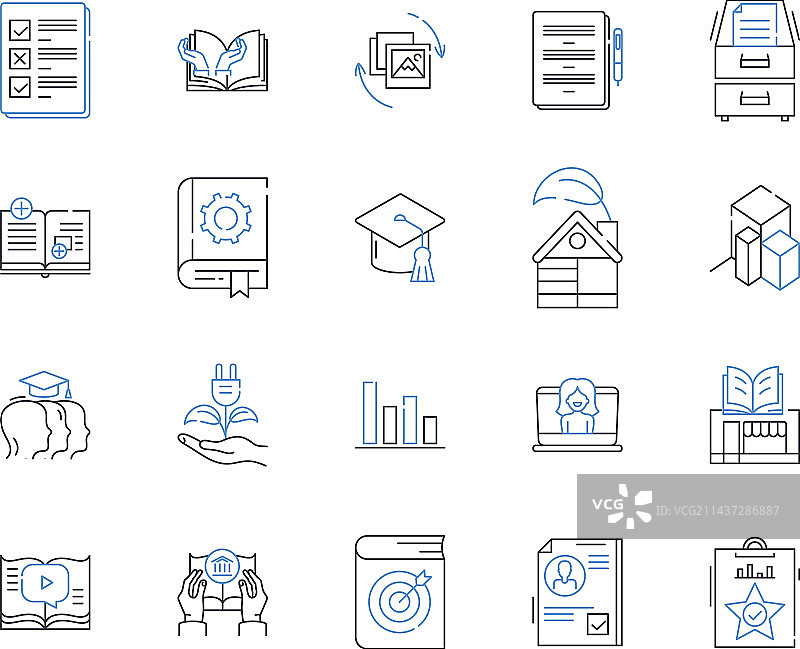 强化训练线性图标集图片素材