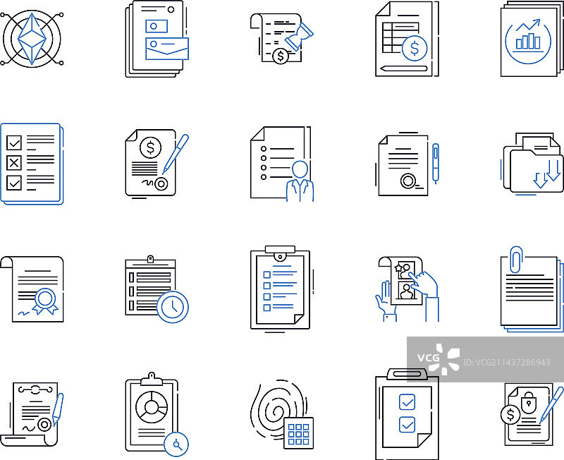 律师协会线性图标合集图片素材