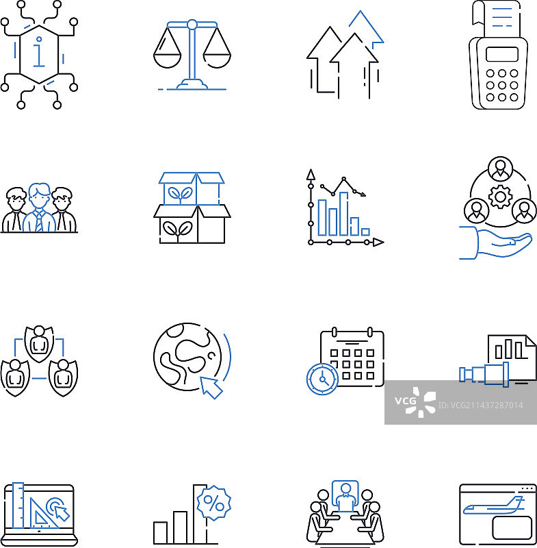 营销发展线性图标合集图片素材