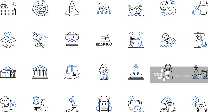 豪华五星级旅游线性图标系列图片素材