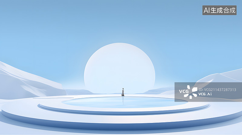 【AI数字艺术】AIGC:抽象留白的背景空间3D图片素材