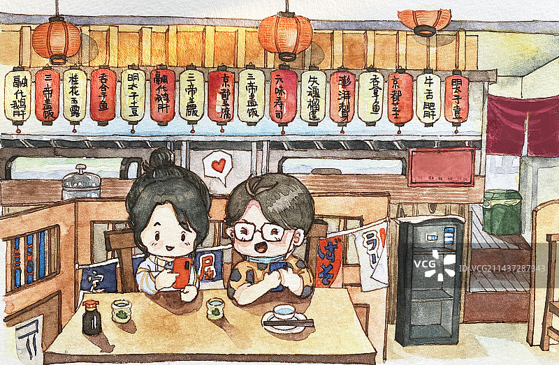 日料店卡通插画图片素材