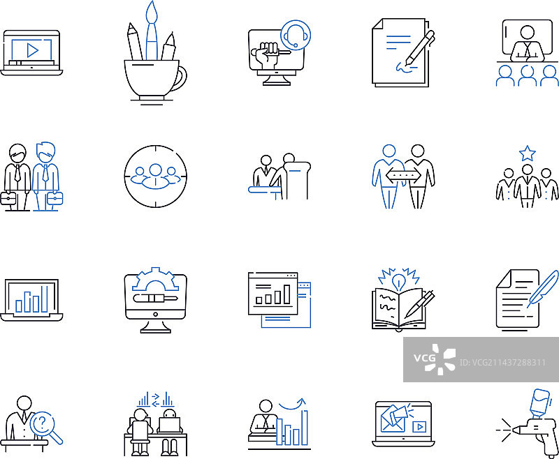 启动计划线性图标合集图片素材