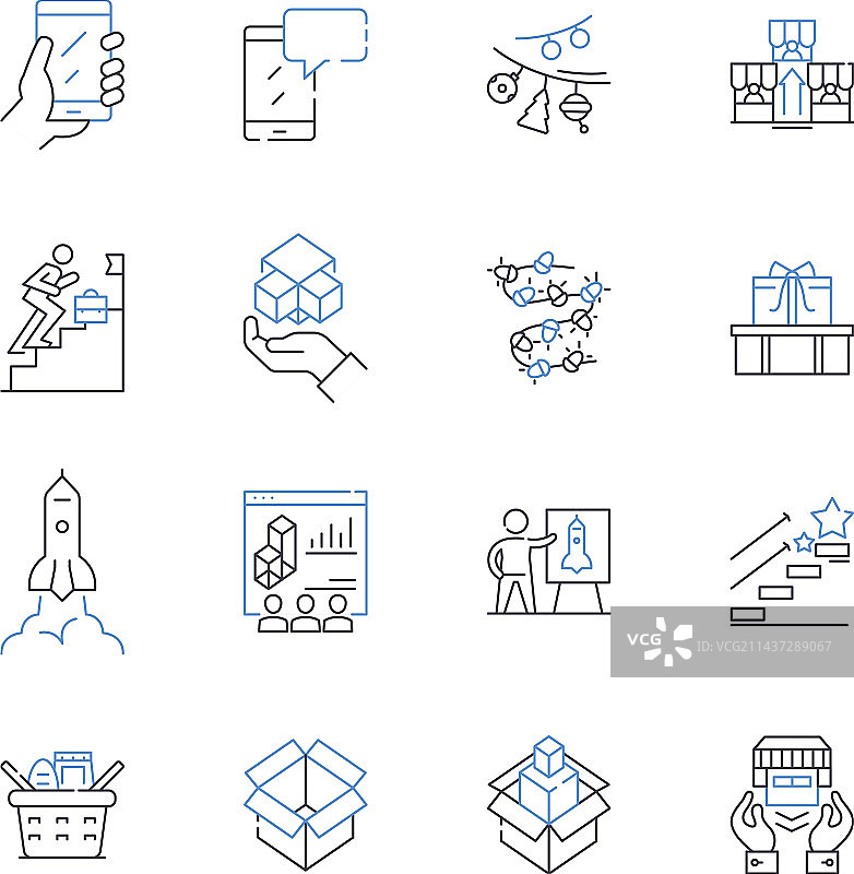 行政区划线条图标合集图片素材