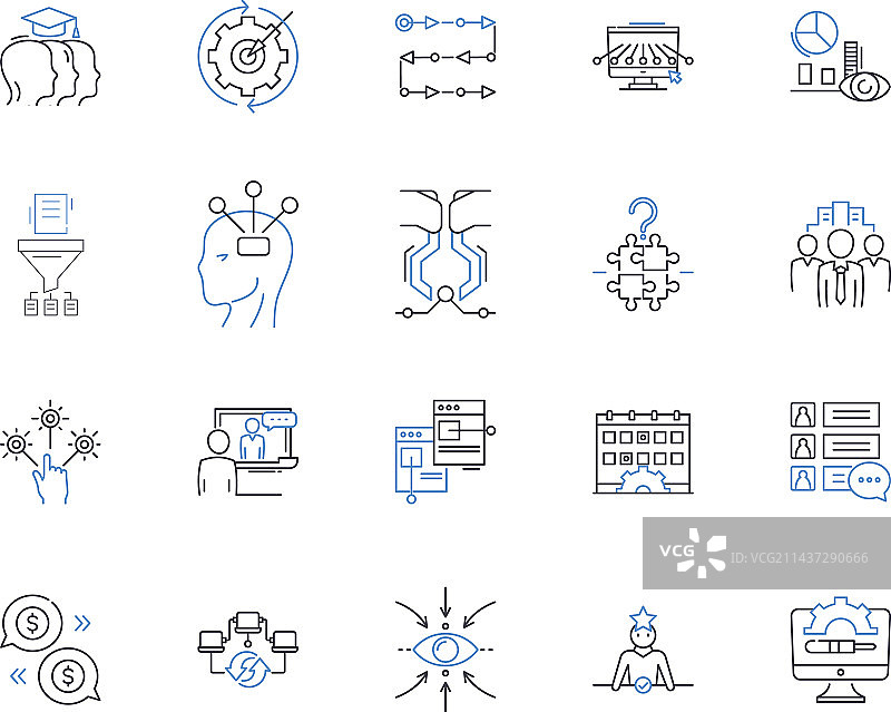 内心旅程线条图标合集图片素材