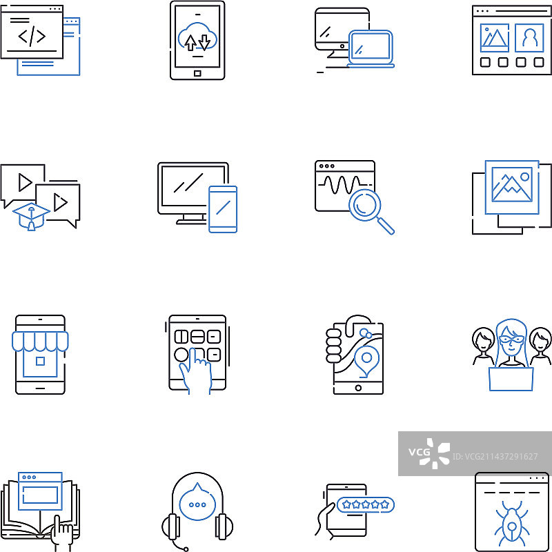 垫子线条图标集合笔记记录图片素材
