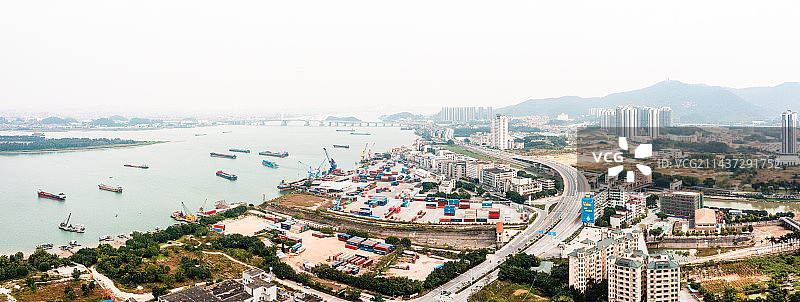 中国广东省江门市鹤山市沙坪镇鹤山港图片素材