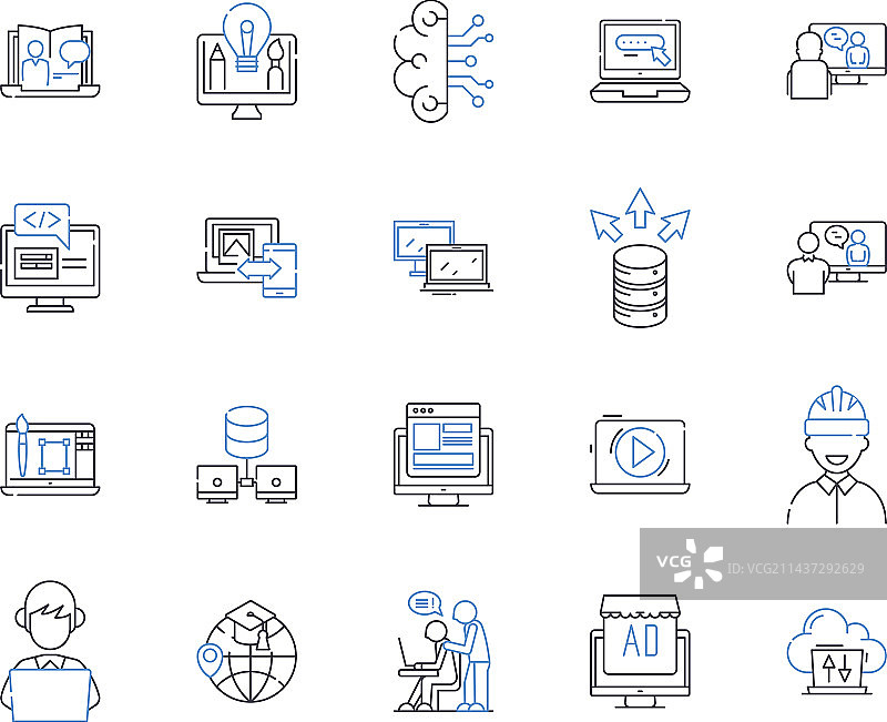 电子在线线性图标合集图片素材