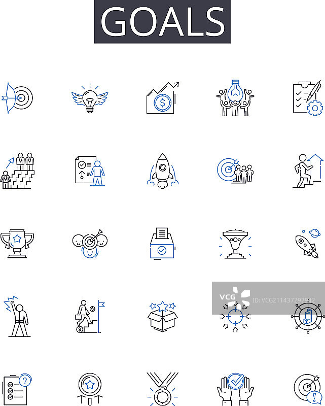 目标线性图标合集图片素材