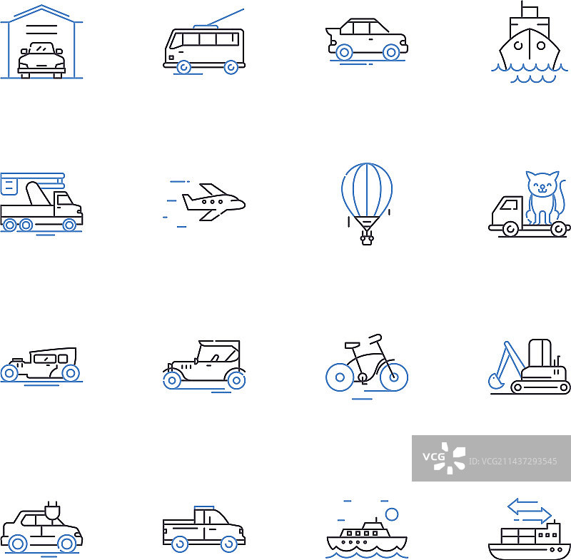 传输移动开关线性图标合集图片素材