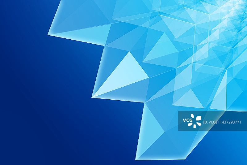 蓝色多边形晶格商务风科技感背景图片素材
