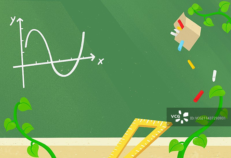 课堂黑板场景背景插画图片素材