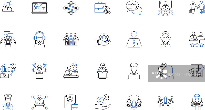 通信机构线性图标合集图片素材