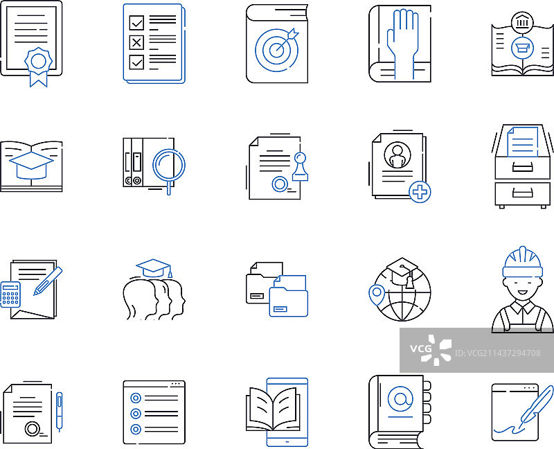 汇编与人类学线性图标合集图片素材