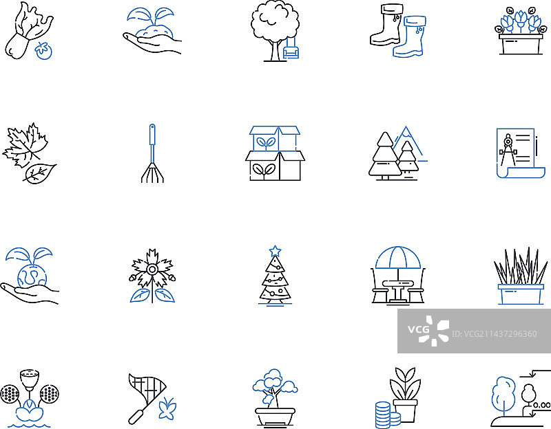 绿色线条图标系列：宁静图片素材