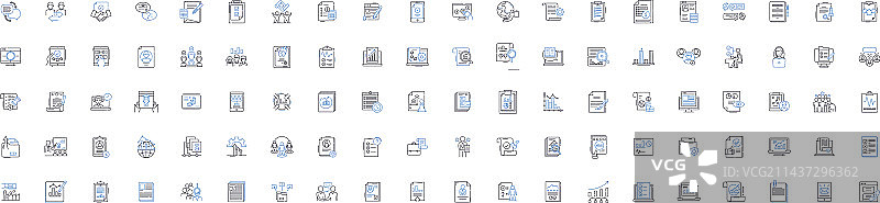 人口普查线性图标合集图片素材