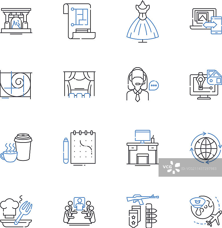 按需线条图标集合图片素材