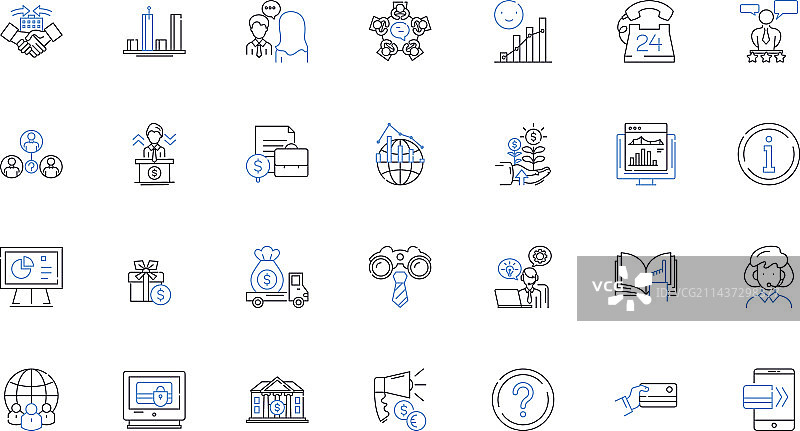 汉堡薯条线性图标合集图片素材