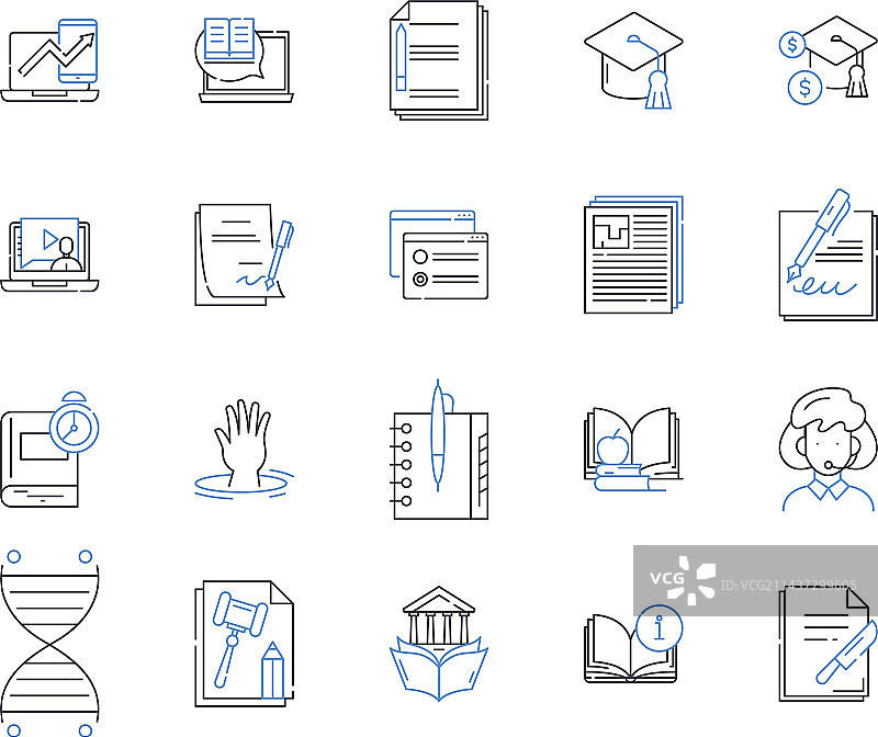 登记和遗传学线性图标系列图片素材