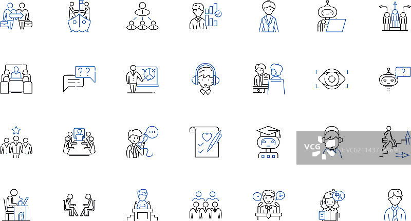 业务增长线条图标合集图片素材