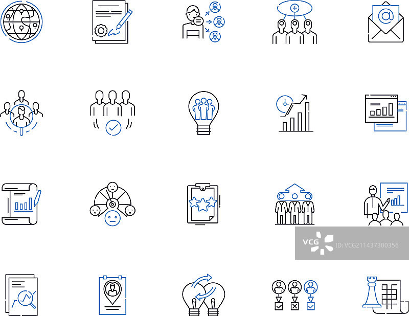 战略方向线性图标合集图片素材