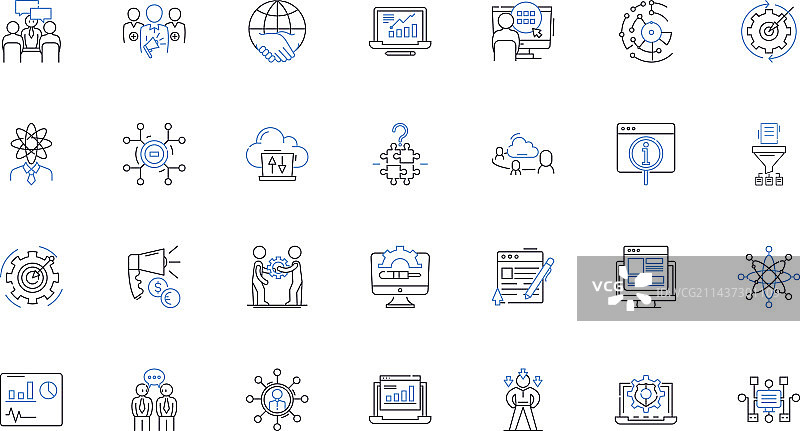 评论线性图标集合分析图片素材