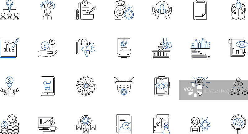 设计蓝图线性图标集合草图图片素材