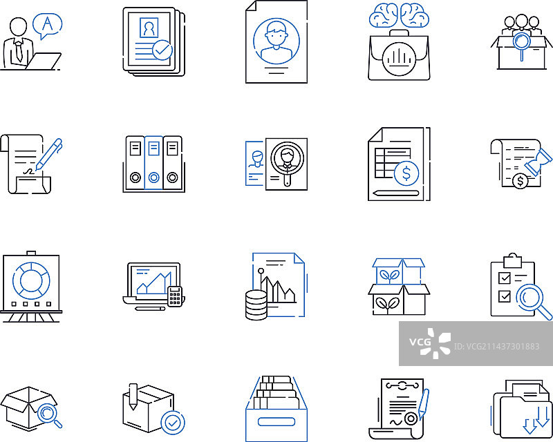 文件组织线性图标文件夹合集图片素材