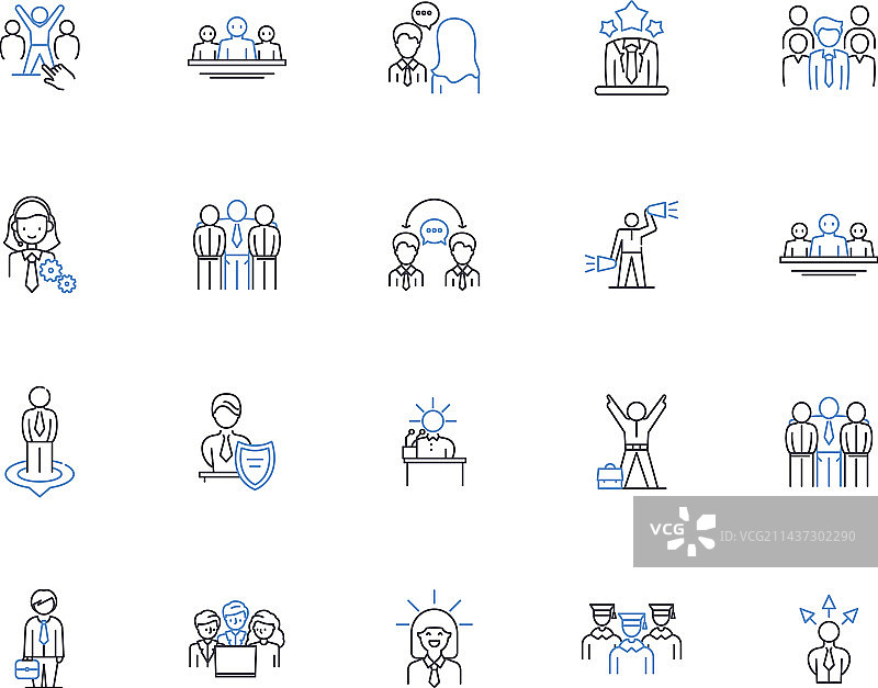 政治舞台线性图标民主合集图片素材