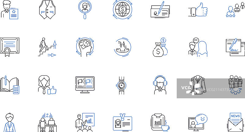 企业公民责任线性图标合集图片素材