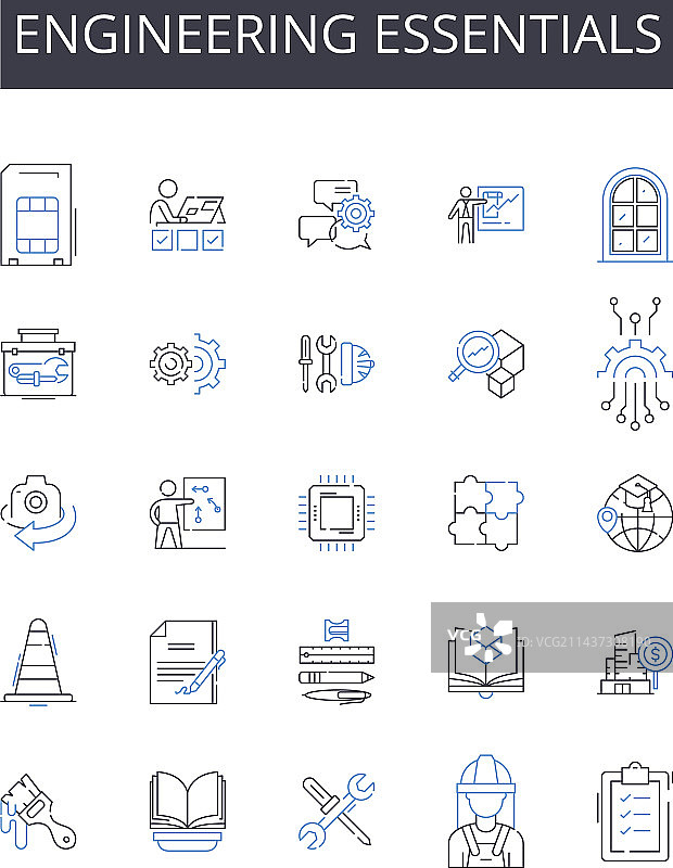 工程基础线性图标系列图片素材