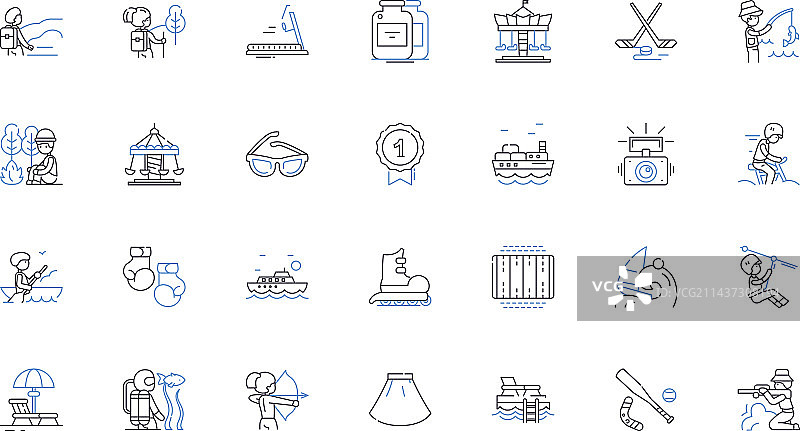 自由泳游泳线条图标合集图片素材