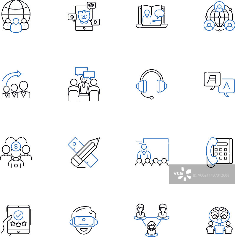 公会线条图标合集图片素材