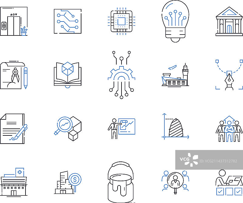 创意软件线性图标合集图片素材