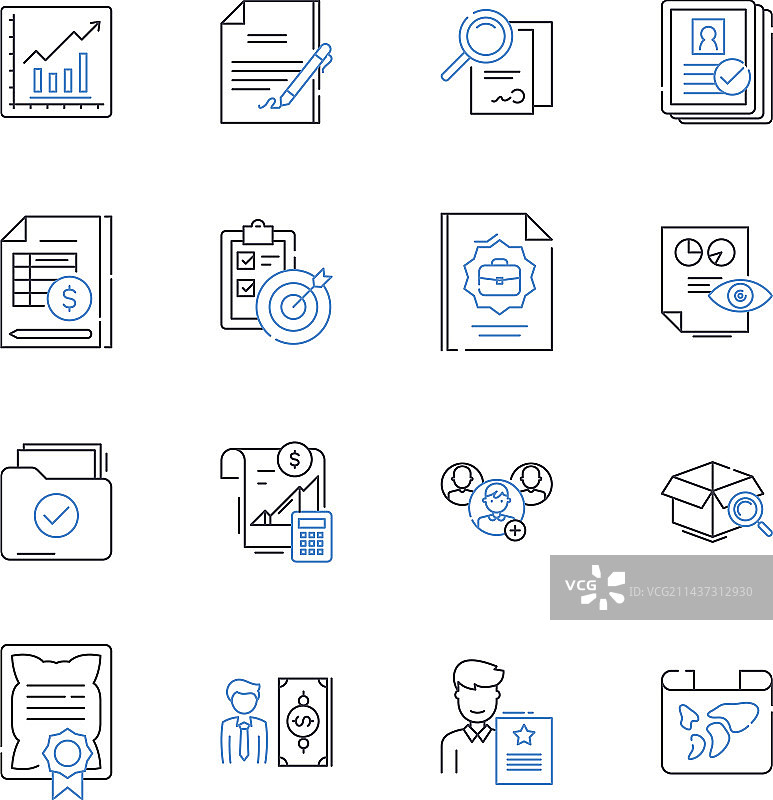 信息分析线图标合集图片素材