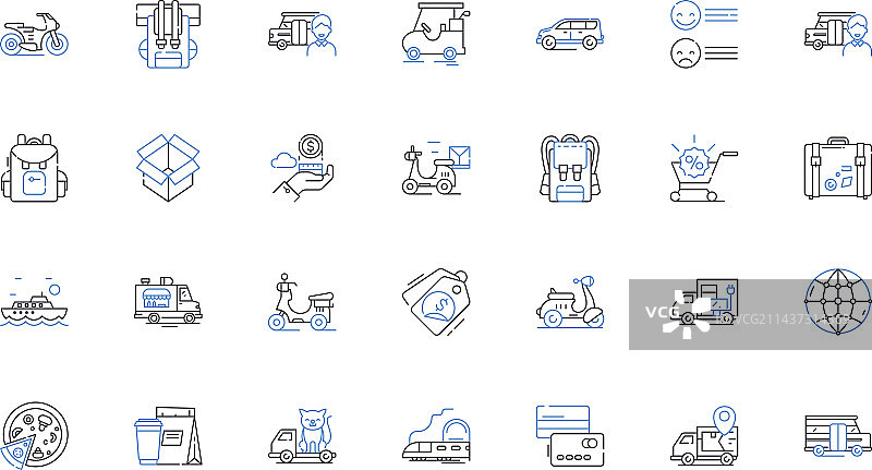 仓库运营线性图标合集图片素材