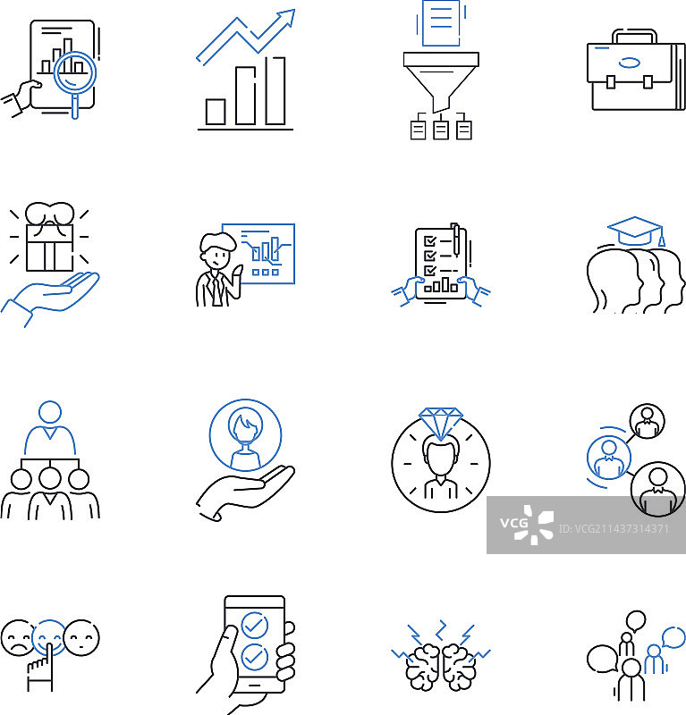 部门主管线条图标合集图片素材