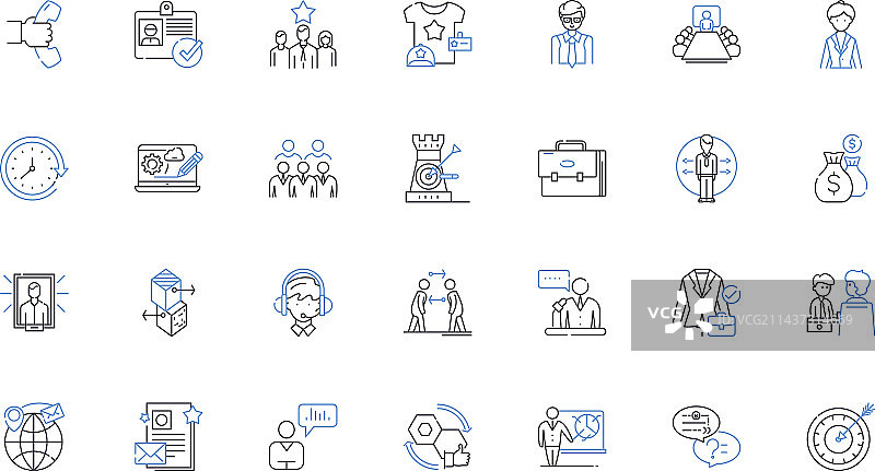 测试驱动开发线性图标集合图片素材