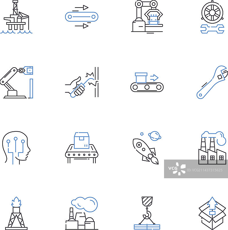 跑步游泳活动线性图标合集图片素材