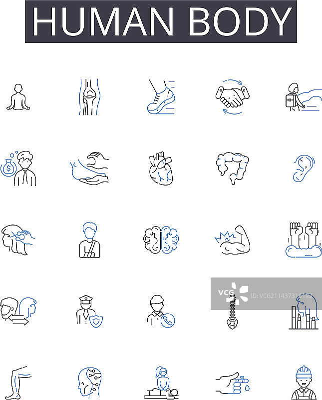 人体线条图标集心理健康图片素材