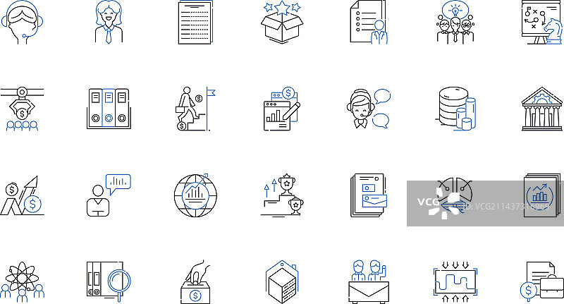 财富收益线条图标合集图片素材