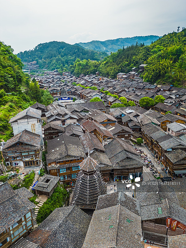 肇兴侗寨景区航拍图片素材