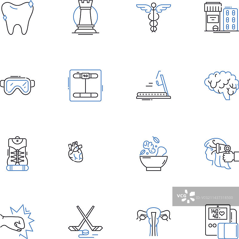 健美运动线条图标系列：力量图片素材