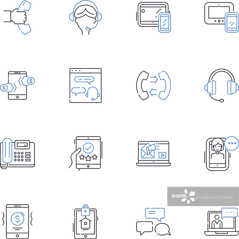 Windows线性图标集合，操作系统相关图片素材