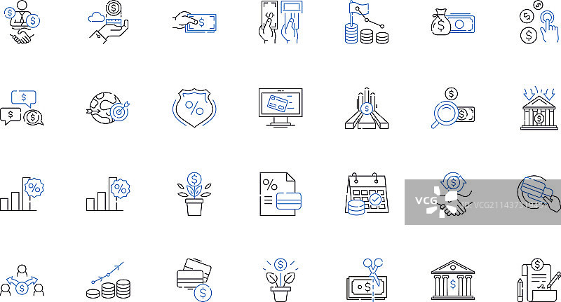 风险融资线图标集合图片素材