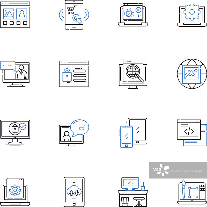 网格线图标集合图片素材